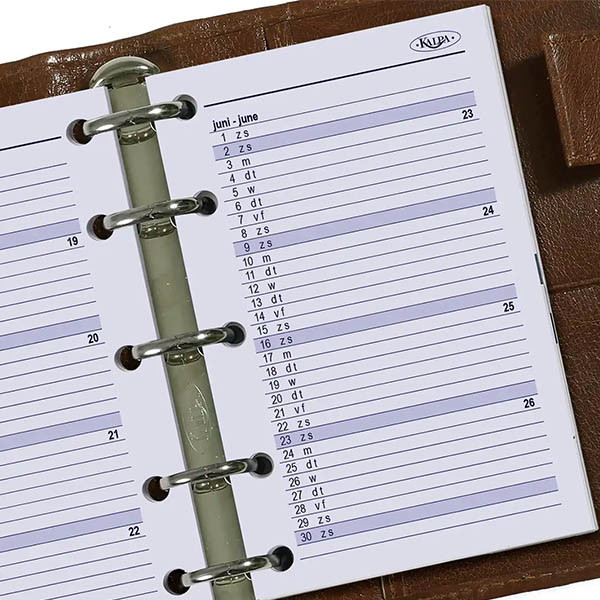 Kalpa Mini weekagenda met uurindeling 2026 navulling (1 week per 2 pagina) 2-talig 262569 - 5
