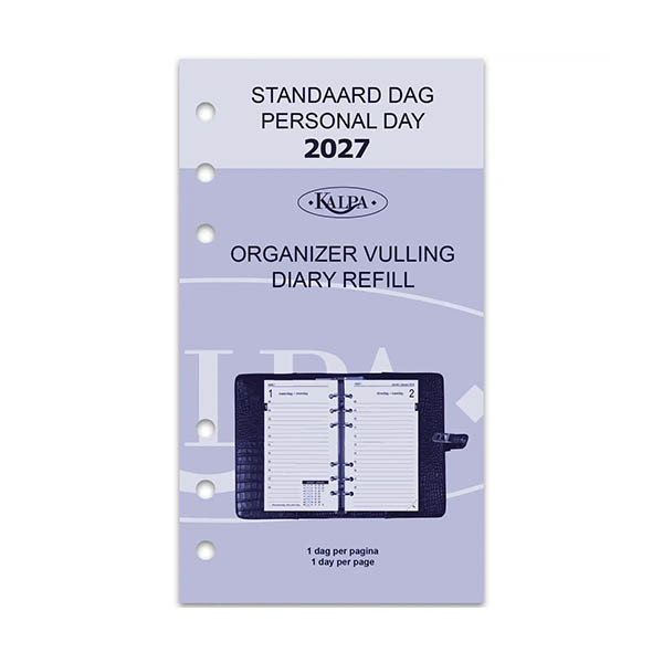 Kalpa Personal dagagenda met uurindeling 2027 navulling (1 dag per pagina) 2-talig 263561 - 2