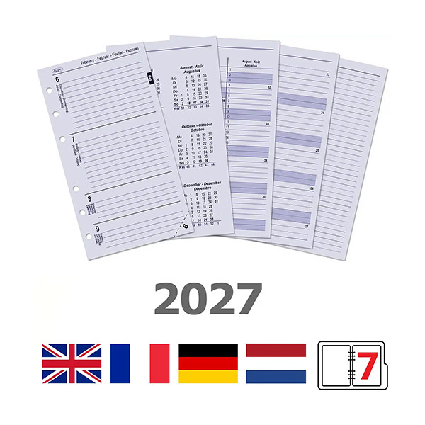Kalpa Personal organizer met weekagenda kastanjebruin (1 week per 2 pagina's) 4-talig 406165 - 8