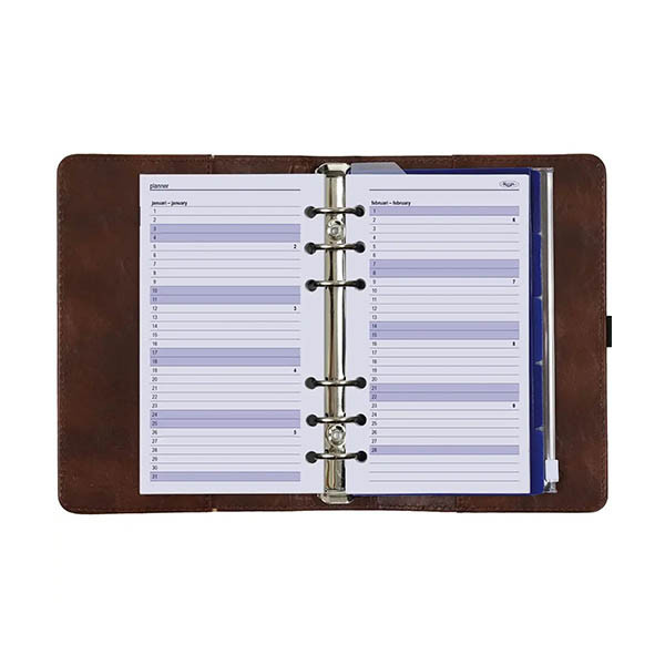 Kalpa Personal organizer met weekagenda met uurindeling kastanjebruin (1 week per 2 pagina's) 2-talig 406165 - 5