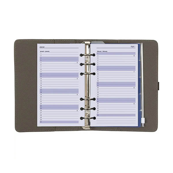 Kalpa Personal organizer met weekagenda met uurindeling nerf grijs (1 week per 2 pagina's) 2-talig 406164 - 5