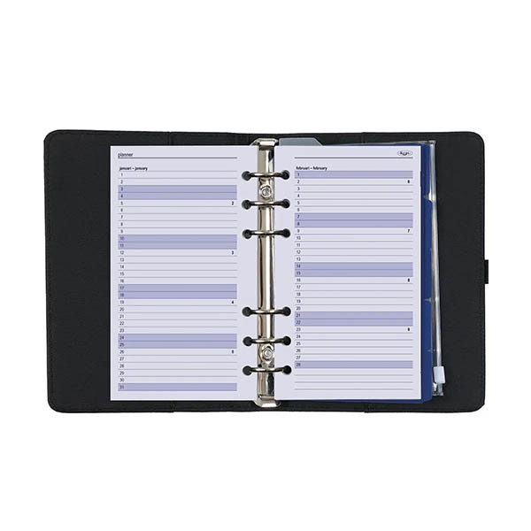 Kalpa Personal organizer met weekagenda met uurindeling nerf zwart (1 week per 2 pagina's) 2-talig 406194 - 5