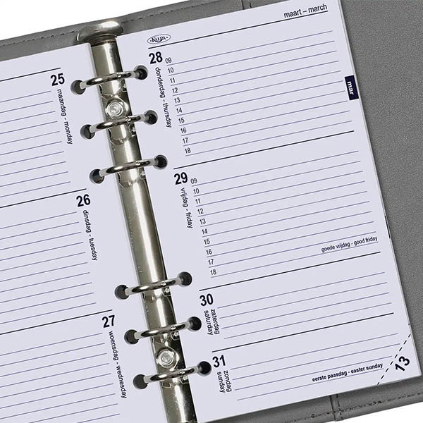 Kalpa Personal weekagenda met uurindeling 2026 navulling (1 week per 2 pagina) 2-talig 262562 - 2