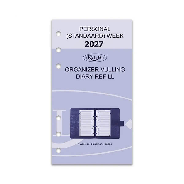 Kalpa Personal weekagenda met uurindeling 2027 navulling (1 week per 2 pagina's) 2-talig 263562 - 2