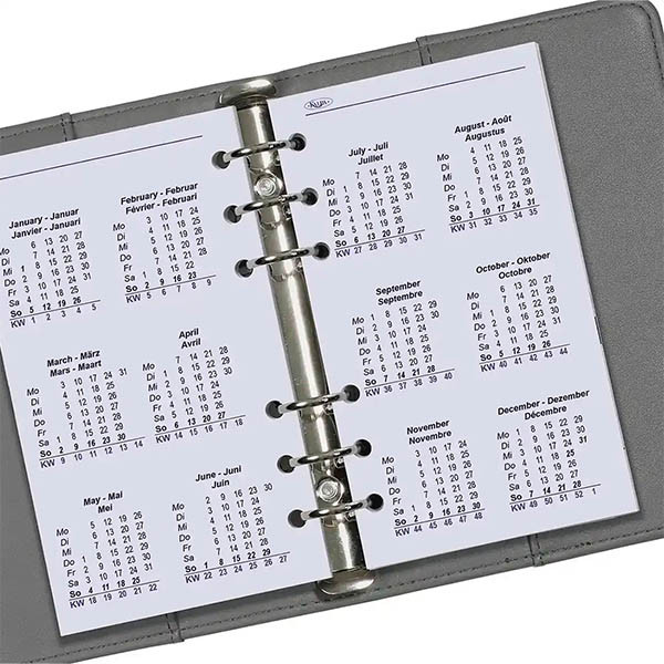 Kalpa Personal weekagenda met uurindeling 2027 navulling (1 week per 2 pagina's) 4-talig 262597 - 7