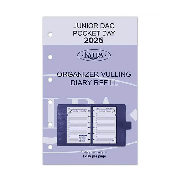 Kalpa Pocket dagagenda met uurindeling 2026 navulling (1 dag per pagina) 2-talig 262566 - 2