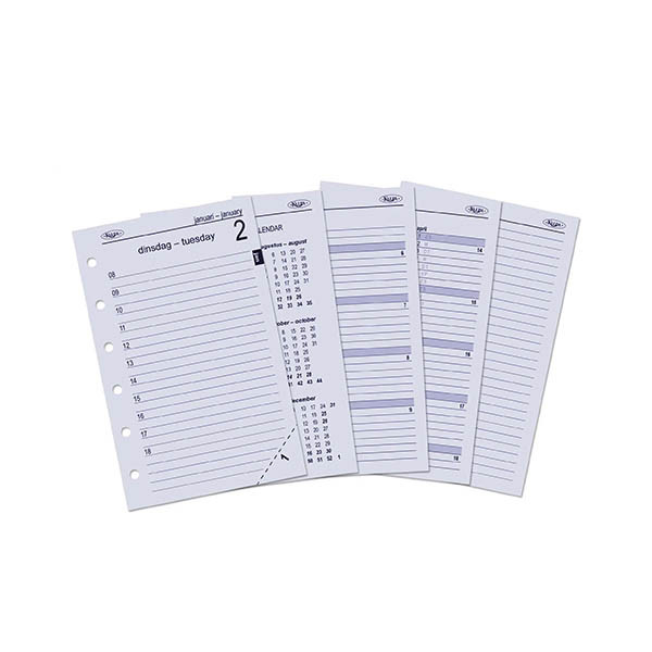 Kalpa Pocket dagagenda met uurindeling 2027 navulling (1 dag per pagina) 2-talig 263566 - 1