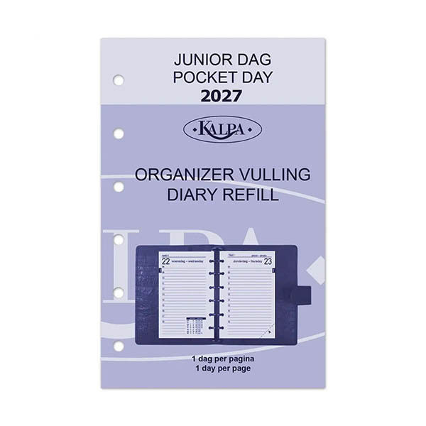 Kalpa Pocket dagagenda met uurindeling 2027 navulling (1 dag per pagina) 2-talig 263566 - 2