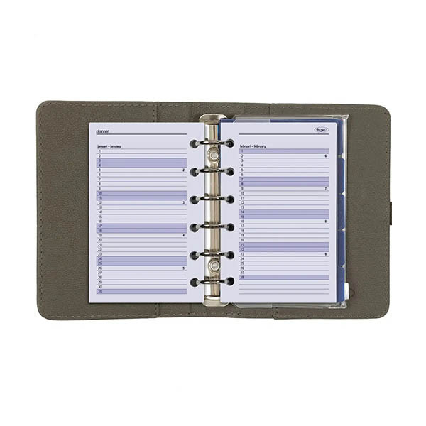 Kalpa Pocket organizer met weekagenda met uurindeling nerf grijs (1 week per 2 pagina's) 2-talig 406167 - 5