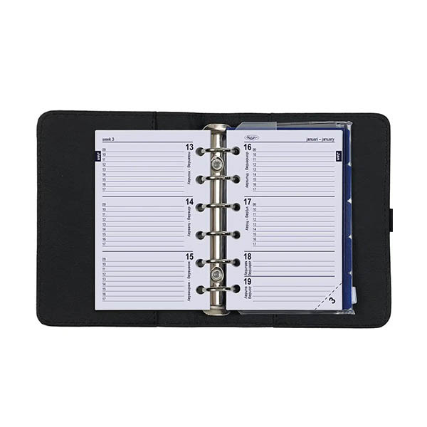 Kalpa Pocket organizer met weekagenda nerf zwart (1 week per 2 pagina's) 2-talig 406196 - 6