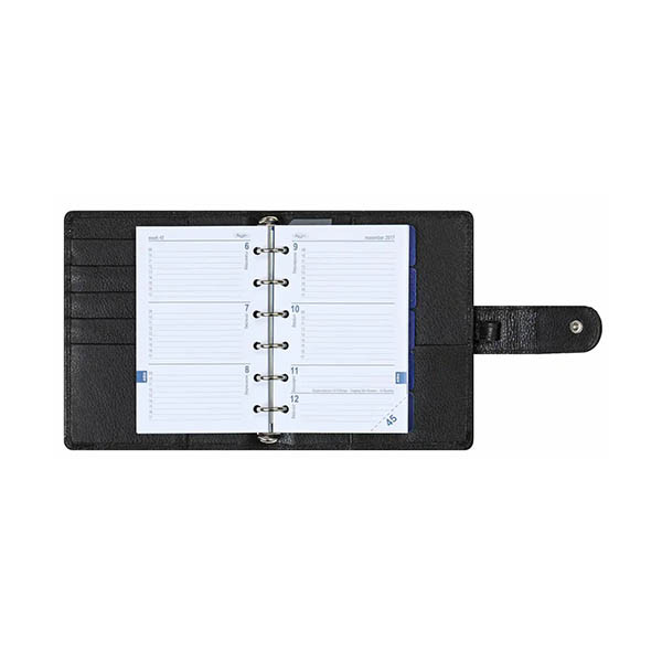 Kalpa Pocket organizer met weekagenda zwart leer (1 week per 2 pagina's) 4-talig 262595 - 3