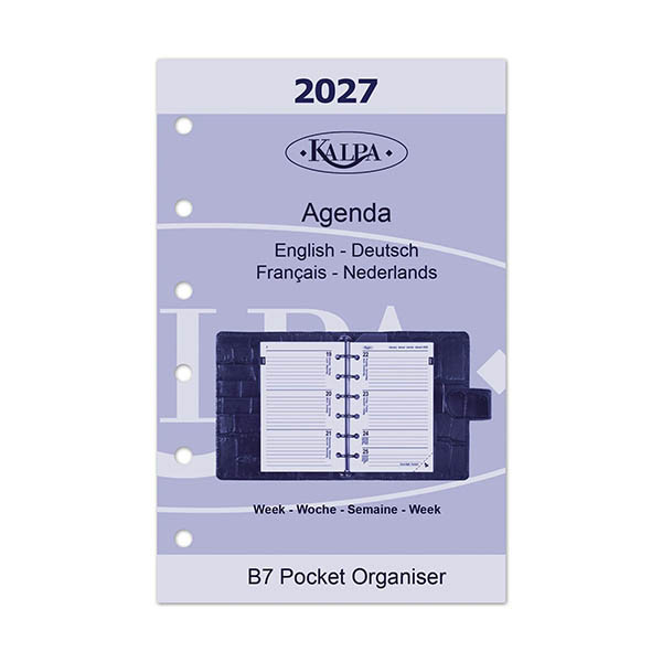 Kalpa Pocket weekagenda met uurindeling 2027 jaardoos navulling (1 week per 2 pagina's) 2-talig 263568 - 2