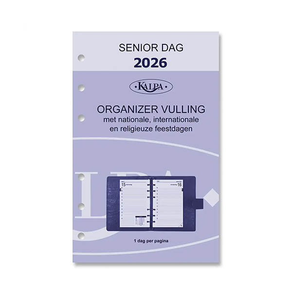 Kalpa Senior dagagenda met uurindeling 2026 navulling (1 dag per pagina) NL 262564 - 2