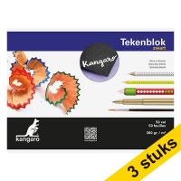 Aanbieding: 3x Kangaro schetsboek A5 300 g/m² zwart (50 vellen) 056697