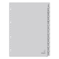 Kangaro plastic tabbladen A4 grijs met 12 tabs maanden (23-gaats) G412JM 206792