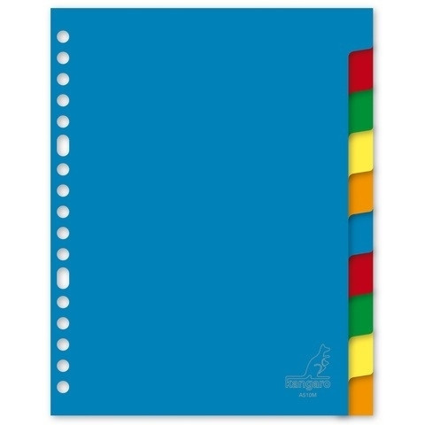 Kangaro plastic tabbladen A5 gekleurd met 10 tabs (17-gaats) A510M 206749 - 1