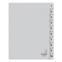 Kangaro plastic tabbladen A5 grijs met 10 tabs (2-gaats) G510C 206758
