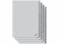Kangaro plastict tabbladen A4 grijs met 100 tabs (23-gaats) G4100CM 205474
