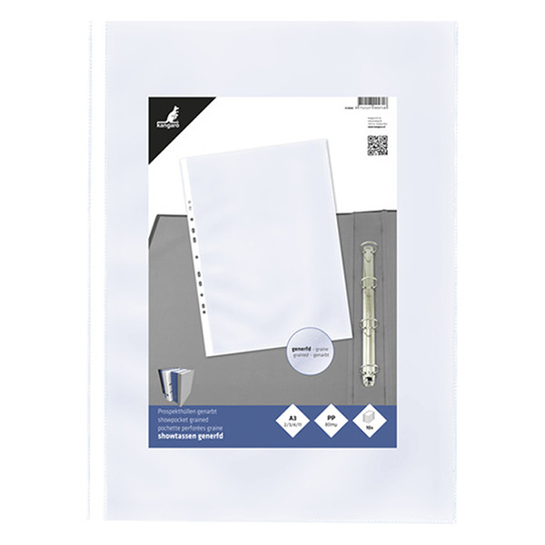 Kangaro transparant hoesje A3 staand 11-gaats 80 micron (10 stuks) K-13042 205318 - 2