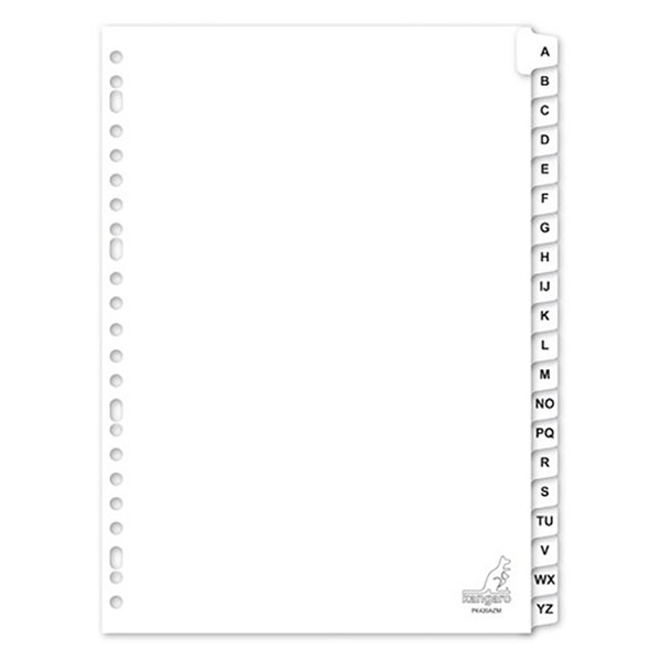 Kangaro witte kartonnen tabbladen A4 met A-Z tabs (23-gaats) PK420AZM 206799 - 1