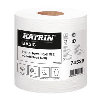 Katrin Centerfeed Basic Medium handdoekrol 2-laags 6 rollen geschikt voor Katrin Centerfeed Medium dispenser