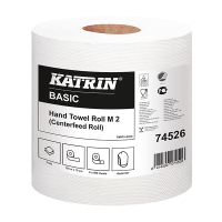 Katrin Centerfeed Basic Medium handdoekrol 2-laags 6 rollen geschikt voor Katrin Centerfeed Medium dispenser 74526 SKA06012