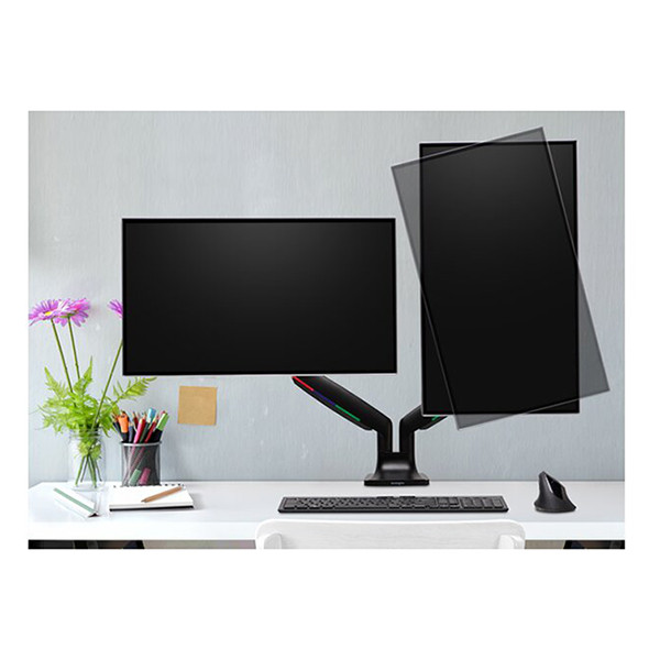 Kensington Smartfit one-touch gasgeveerde monitorarm voor 2 monitoren zwart (met klem en bladdoorvoer) K59601WW 230158 - 6