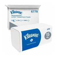 Kleenex 6778 V-vouw handdoeken wit 2-laags 15 pakken SKL00064