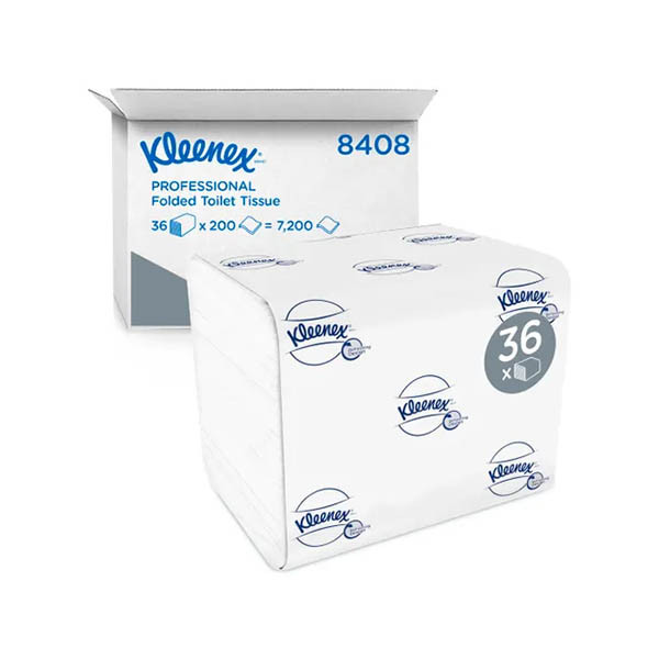 Kleenex 8408 gevouwen toiletpapier wit 2-laags 36 pakken SKL00063 - 1