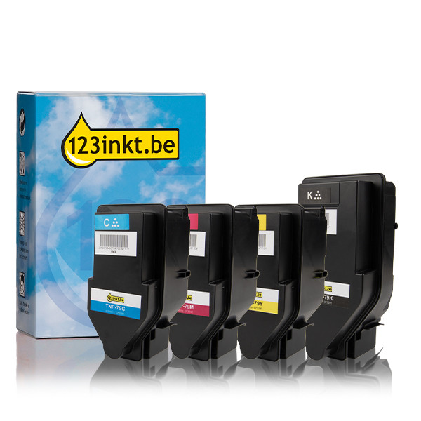 Konica Minolta aanbieding: TNP-79K, TNP-79C, TNP-79M, TNP-79Y zwart + 3 kleuren (123inkt huismerk)  131911 - 1