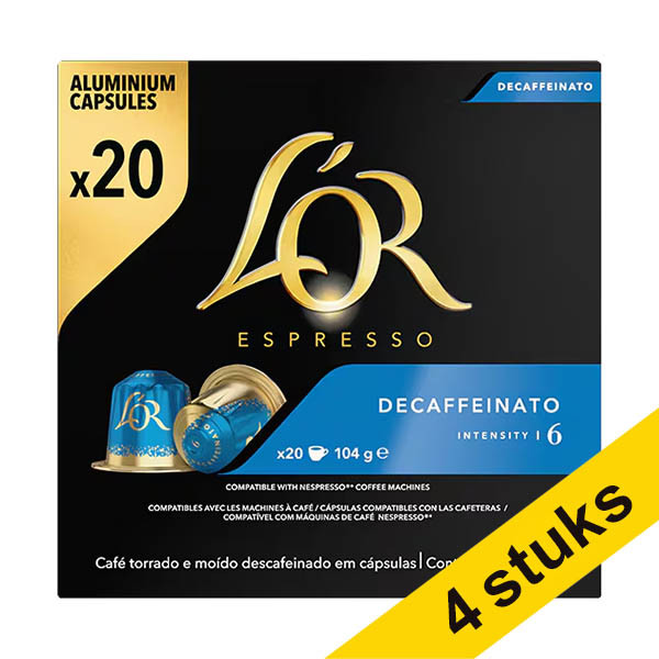 Aanbieding: 4x L'OR Espresso Decaffeinato koffiecups (20 stuks) 423609 - 1