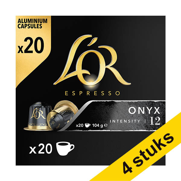 Aanbieding: 4x L'OR Espresso Onyx koffiecups (20 stuks) 423607 - 1