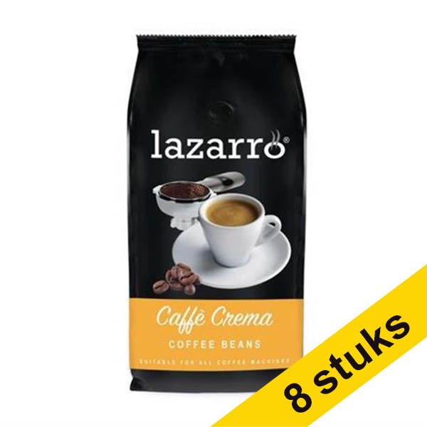 Lazarro Aanbieding: 8x Lazarro Caffé Crema medium roast koffiebonen 1 kg  423507 - 1