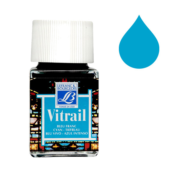 Lefranc Bourgeois Vitrail glas & porseleinverf 087 cyan (50 ml) 210793 405112 - 1