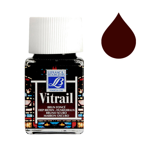 Lefranc Bourgeois Vitrail glas & porseleinverf 102 deep brown (50 ml) 210232 405096 - 1