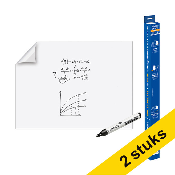 Aanbieding: 2x Legamaster Magic-Chart XL whiteboard folie 90 x 120 cm (15 vellen) 261995 - 1