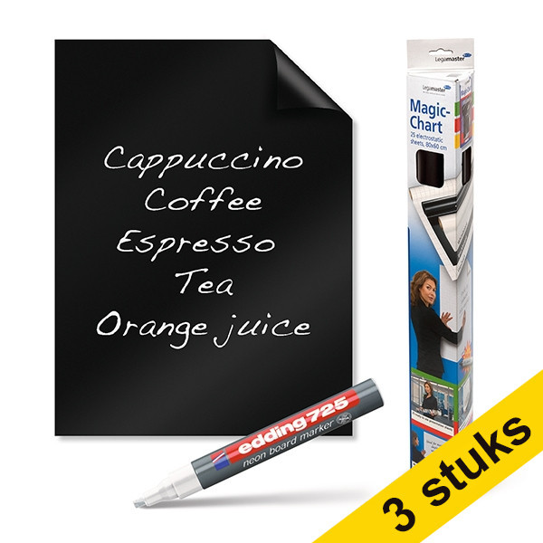 Aanbieding: 3x Legamaster Magic-Chart blackboard 60 x 80 cm (25 vellen) 261994 - 1