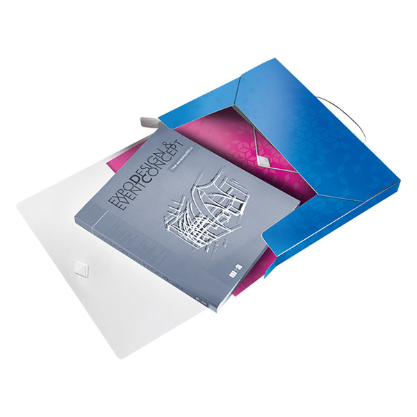 Leitz 4629 WOW documentenbox blauw metallic 30 mm (250 vellen) 46290036 211931 - 3