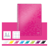 Leitz 4638 WOW spiraalschrift geruit A4 80 g/m² 80 vellen roze metallic (4 gaten) 46380023 211987 - 3