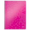 Leitz 4638 WOW spiraalschrift geruit A4 80 g/m² 80 vellen roze metallic (4 gaten)