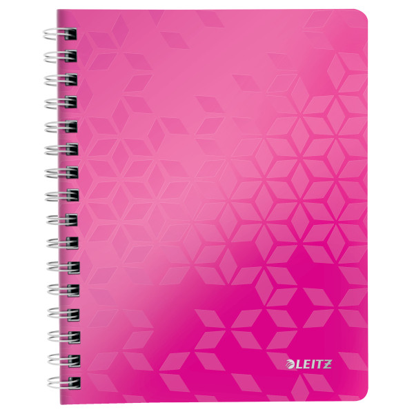 Leitz 4639 WOW spiraalschrift A5 gelijnd 80 g/m² 80 vellen roze metallic (2 gaten) 46390023 211993 - 1