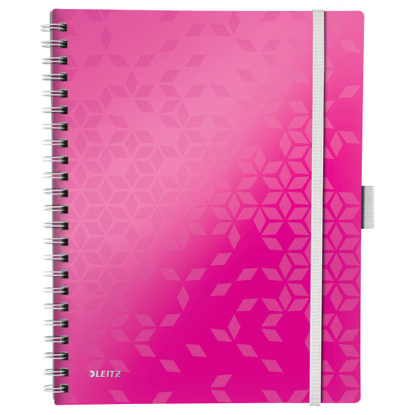 Leitz 4645 WOW be mobile book spiraalschrift A4 geruit 80 g/m² 80 vellen roze metallic 46450023 211862 - 1