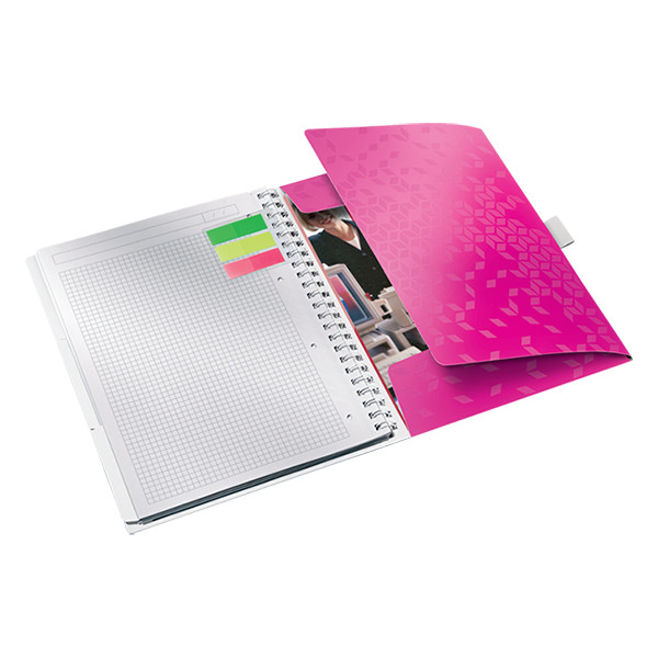 Leitz 4645 WOW be mobile book spiraalschrift A4 geruit 80 g/m² 80 vellen roze metallic 46450023 211862 - 3