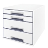 Leitz 5213 WOW ladeblok wit/grijs (4 laden) 52132001 226053