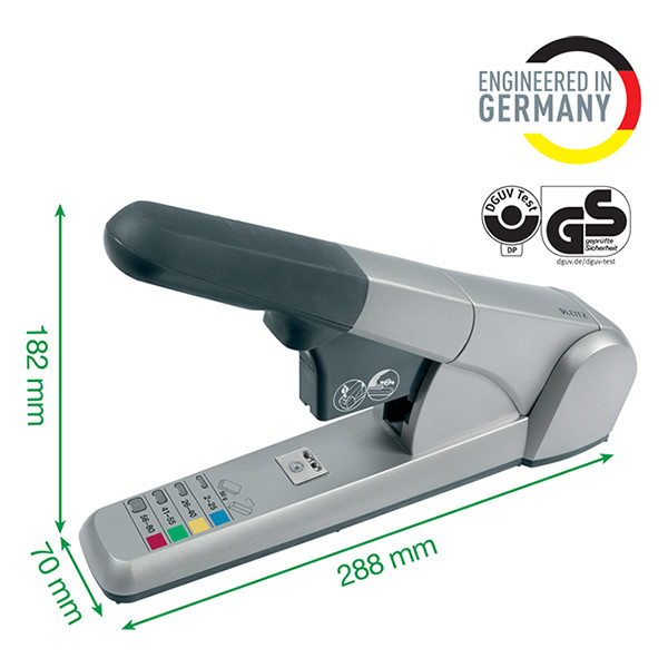 Leitz 5551 Heavy Duty nietmachine grijs (80 vellen) 55510084 211370 - 4