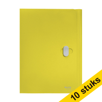 Aanbieding: 10x Leitz Recycle plastic 3-klepsmap A4 met sluiting geel