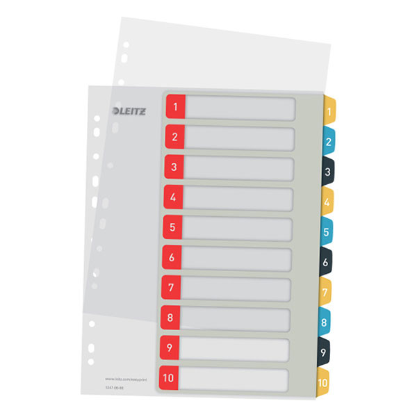 Leitz Cosy bedrukbare kartonnen tabbladen A4 met 10 tabs (11-gaats) 12470000 226367 - 1