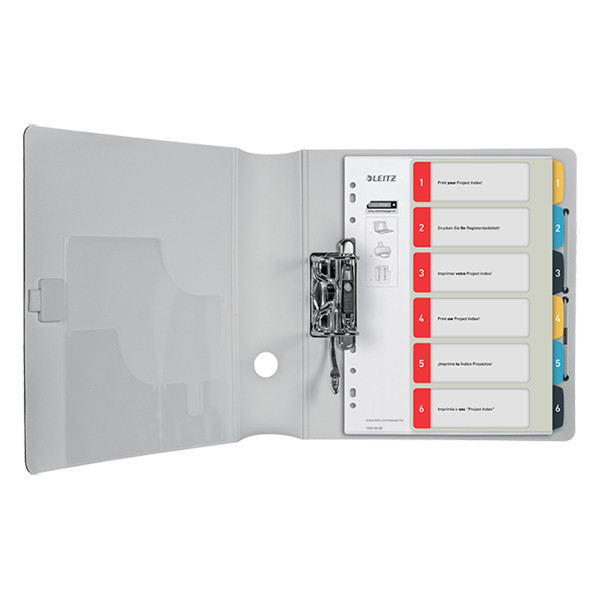 Leitz Cosy bedrukbare plastic tabbladen A4 met 6 tabs (11-gaats) 12460000 226366 - 2