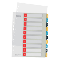 Leitz Cosy bedrukbare platic tabbladen A4 met 10 tabs (11-gaats) 12470000 226367