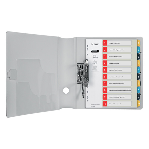 Leitz Cosy bedrukbare platic tabbladen A4 met 10 tabs (11-gaats) 12470000 226367 - 2